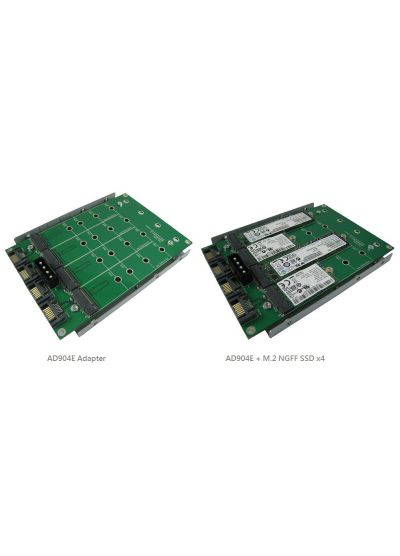 M.2 (NGFF) SSD x4 to SATA III x4 Adapter with 3.5" Bracket