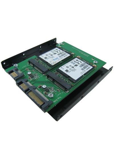 mSATA 2-port to SATA II, III 2-port Adapter with 3.5" bracket