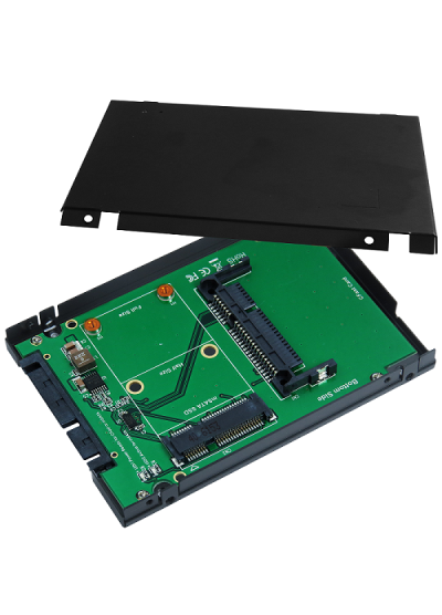 SATA III to mSATA SSD & CFast Card Adapter with 2.5" En